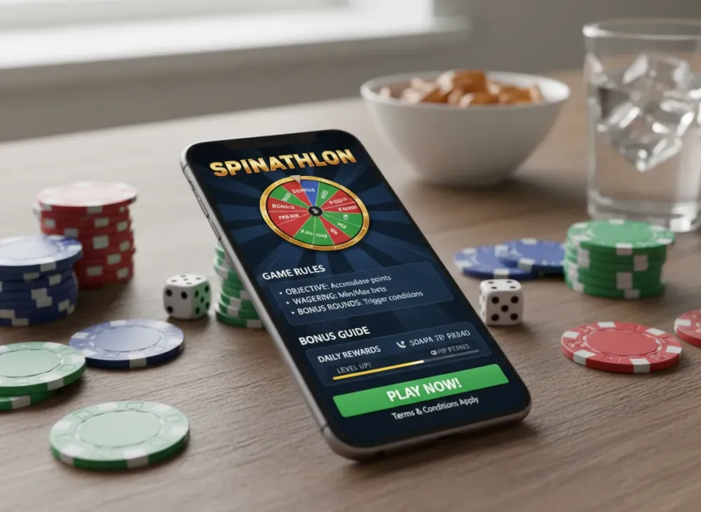 Spinathlon bonus guide with game rules and wagering